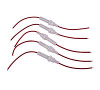 Hagsnec Cable rojo tipo tornillo tapa en línea 6 mm x 30 mm portafusibles 5 piezas