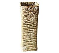 Hagsnec Jarrón de flores de ratán, jarrón de bambú, decoración de flores, cesta de flores, jarrón alto para el hogar