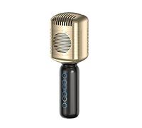 Hagsnec Micrófono Bluetooth integrado de audio portátil para niños y adultos para cantar compatible for/Ios Gold