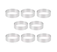 Hagsnec Moldes para Tartaleta de Acero Inoxidable de 8 Uds, 8Cm, Postre FrancéS, Mousse, Pastel de Frutas, Anillo para Tarta, Molde para Pastel Quiche