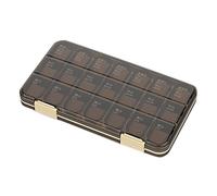 Hagsnec Pastillero de 3 y 21 cuadrados, semanal, 7 días, mensual, organizador de almacenamiento de medicamentos, color negro y gris