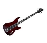 Hagstrom - Guitarra de bajo de 4 cuerdas, color negro brillante (SUSWEB-BLK), caoba natural