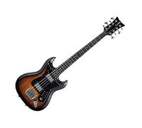 Hagstrom H8II-BLK - Guitarra de bajo (8 cuerdas), color negro brillante, tobacco sunburst
