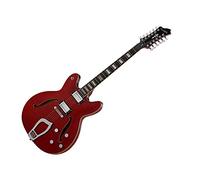 Hagstrom VIDLX12-BLK Viking Deluxe 12 cuerdas, Wild Cherry Transparente