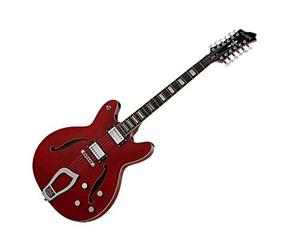 Hagstrom VIDLX12-BLK Viking Deluxe 12 cuerdas, Wild Cherry Transparente