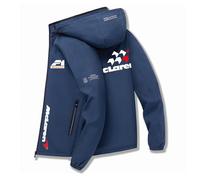 HAGTBFRC Chaqueta Softshell Hombre M.c läre-ñ, Antiviento con Capucha, Senderismo Esquí Otoño Invierno Primavera, Básicas(Blue,3XL)