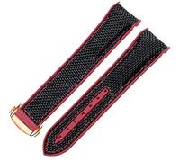 HAGTRB Mira la pulsera para Omega 300 600 600 Planeta Océano Plegado Plegado Silicona Banda de nylon Accesorios de reloj Banda de reloj