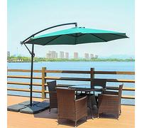 HAGTRB Parasols de jardín en voladizo Garden Banana Parasol Patio Sombra de Sol, W/Crank Base Cruzada Coste de Marco Paraguas de compensación, 3 Metros, Beige al Aire Libre Parasols