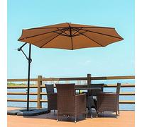 HAGTRB Parasols de jardín en voladizo Garden Banana Parasol Patio Sombra de Sol, W/Crank Base Cruzada Coste de Marco Paraguas de compensación, 3 Metros, Beige al Aire Libre Parasols