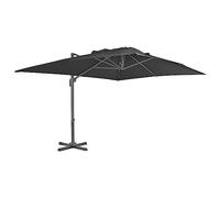 HAGTRB Parasols de jardín Paraguas en voladizo 3x3m Ajustable, Parasol de jardín rotativo con Poste de Aluminio y Base Cruzada, Cubierta de poliéster Protectora UV - Azure Blue Outdoor Parasols