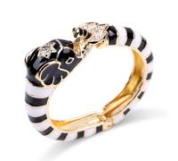 HAHA&TOTO Brazalete abierto de elefante esmaltado chapado en oro, regalo moderno, Medio, Esmalte, Sin piedra preciosa