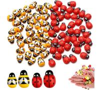 Hahace 400 minimariquitas de madera y madera abejas autoadhesivas mariquitas y abejas para baby shower, disfraces, manualidades, manualidades, álbumes de recortes, fiestas, bodas, decoración, 9 x 12