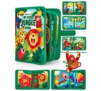 hahaland Busy Board Libro Montessori 1 año, Juguetes Niños 1 2 3 años | Busy Book de Actividad, Libro Interactivo Sensorial, Juguetes Montessori 1 2 3 años, 10 Páginas Animales Bosque