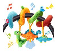 hahaland Cochecitos Juguetes Bebes 0 3 Meses, Espiral Carro Bebe Colgantes | Dinosaurios de Peluche con Sonidos Interactivo, Estimulación Sensorial, Juguetes Bebes 6-12 Meses, Regalos para Bebe