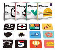 hahaland Flashcards Tarjetas Juguetes Bebes 0 3 6 12 Meses, 80 Piezas Tarjetas Bebe en Blanco y Negro y de Colorida, Tarjetas Estimulacion Visual de Alto Contraste para Bebes 0-36 Meses