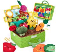 hahaland Juguetes Montessori 1 año - Peluche Sensorial Interactivo Juguetes Bebes 6-12 Meses, Maleta de Plantas Juguete Viaje Educativo Regalo 1 2 años