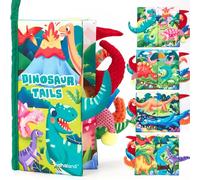 hahaland Libro Bebe Juguetes Bebes 0 3 6 12 Meses, Libro de Tela Blandos para Bebe Recien Nacido, Dinosaurios Libro Sensorial de Actividades para Bebé