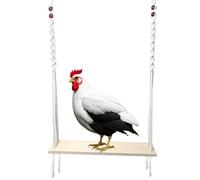 HahaMagic Columpio de Pollo para Gallinero, Juguetes de Pollo para Gallinas y Gallos, Accesorios de gallinero de Madera Natural Hechos a Mano, Regalo para dueños de Pollos y Amantes de los Pollos