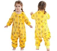 HAHASHOW Pijama Manta Niño Franela Saco De Dormir Con Pies Tog 2.5 Buzo Bebe Invierno Ropa Bebe Niña 4-5 Años, Patitos Dispersos