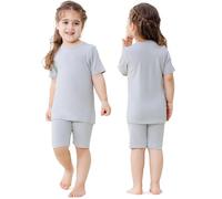 HAHASHOW Pijama Niña Verano Bambú Conjunto 2-8 Años | Lightweight and breathable, machine-washable, soft against the skin, two-piece design, easy to put on and take off