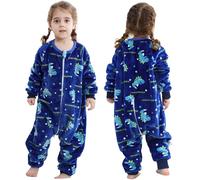 HAHASHOW Saco De Dormir Con Pies Invierno para Bebe 2-3 Años, Dino Azul