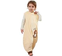 HAHASHOW Saco De Dormir Para Bebé Con Piernas Sin Mangas Súper Suave y Cálido Manta Portátil Envolver Para Niños Pequeños De 5-6 Años Oso