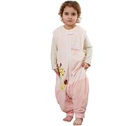 HAHASHOW Saco De Dormir Para Bebé Con Piernas Sin Mangas Súper Suave y Cálido Manta Portátil Envolver Para Niños Pequeños De 5-6 Años Rosado