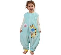 HAHASHOW Saco De Dormir Para Bebé Con Piernas Sin Mangas Súper Suave y Cálido Manta Portátil Envolver Para Niños Pequeños De 1-3 Años Jirafa