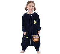 HAHASHOW Saco De Dormir Para Bebé Con Piernas Súper Suave y Cálido Manta Portátil Envolver Con Mangas Para Niños Pequeños De 3 Años a 5 Años Lechuza