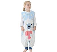 HAHASHOW Saco De Dormir Para Bebé Con Piernas Súper Suave y Cálido Manta Portátil Envolver Sin Mangas Para Niños Pequeños De 3 Años a 5 Años Oso