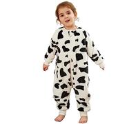 HAHASHOW Saco De Dormir Para Bebé Con Piernas y Mangas Larga Fanela Súper Suave y Cálido Manta Portátil Envolver Para Niños Pequeños De 4-5 Años 120 Vaca