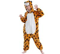 HAHASHOW Unisex Bebé Mono De Animal Cosplay Para Niños Franela Cálido Invierno Ropa De Una Pieza Para Fiesta De Halloween Niños y Niñas 3-4 Años Leopardo 100