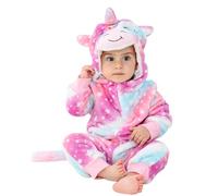 HAHASHOW Unisexo Mono De Bebé Recién Nacido Franela Encapuchada Mameluco Niños Meses Animal Hallowen Partidos Fraces Unicornio Arcoíris 120