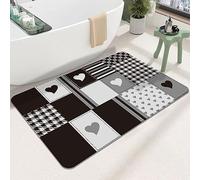 HAHII Alfombra de baño de tierra de diatomeas súper absorbente de secado rápido antideslizante de diatomita barro alfombra de baño, felpudo de oficina, cocina, comedor, sala de estar, pasillo, 50 x 80