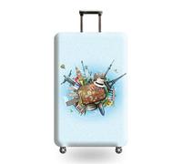 HAHII Cubierta de Equipaje Funda de Maleta Global Travel 1 con Cremallera Funda Maleta Suave elástico de Anti-Polvo L(25-28in)