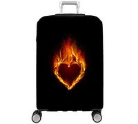 HAHII Cubierta de Equipaje Funda de Maleta Negro Love con Cremallera Funda Maleta Suave elástico de Anti-Polvo M(22-24in)