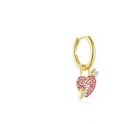 HAHIII Pendiente de plata de ley S925 con forma de corazón y circonita for cartílago, piercing plano vintage for mujer, joyería for trago y hélice(8)