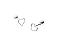 HAHIII Pendientes de clip antiguos con forma de corazón hueco de plata de ley 925 for mujer, regalo de San Valentín, joyería(2)