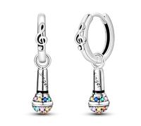 HAHIII Pendientes de plata de ley 925 con forma de gota de carrera y nota musical, pendientes con forma de micrófono de pintor, ideales for mujeres, regalo for el lugar de trabajo(KTE312)