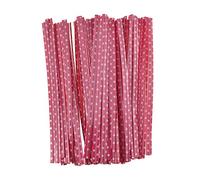 HAHIYO 300 lazos de plástico PET rojo rosa de 4 pulgadas para bolsas de celofán, bolsa de regalo, bolsa de plástico, fiesta, pastel, regalo, manualidades
