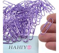 HAHIYO Clips de papel de 33 mm de longitud, con revestimiento de vinilo, color morado, evitan que se rayen las páginas, resistentes para organizar marcapáginas, hogar, oficina, escuela, paquete de 120