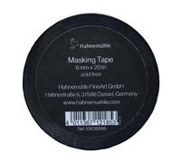 Hahnemühle Cinta adhesiva washi impermeable para acuarela 20 metros de largo (negro, 6 mm)
