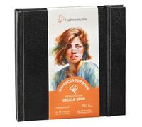 Hahnemühle Watercolour Book Deckle Edge - Libro de acuarelas (100% algodón, 250 g/m², mate, 30 hojas/60 páginas, 14 x 14 cm)
