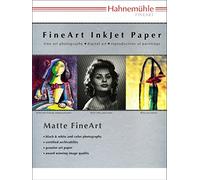 Hahnemuhle - Cuaderno de mate grabado alemán, 100% pulpa TCF, Natural Color Blanco Watercolor papel para impresora de inyección de tinta, 19,6 mil., 310 g/Ma, 8,5 x 11 ", 25 hojas