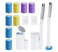 Hahorpa Escobilla Baño Desechable WC con 48 Recambios y 2 Mangos