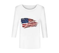 hahuha Nueva camiseta deportiva suave personalizada personalizada Tops USA Star Stripes Flag of Womens Shirt 2024 Short Sleeve Comfy Tees Tops Summer American Patriotic Flag T Shirts Ladies Lace Tops,