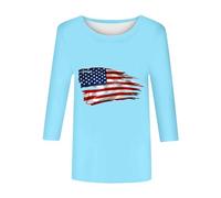 hahuha Nueva camiseta deportiva suave personalizada personalizada Tops USA Star Stripes Flag of Womens Shirt 2024 Short Sleeve Comfy Tees Tops Summer American Patriotic Flag T Shirts Ladies Lace Tops,