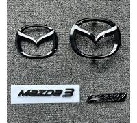 HAHYHL Emblema para Mazda 3 Sedan 2017 2018,Negro Rejilla Delantera Maletero Trasero Repuesto Insignia Adhesivos Letras ABS Logotipo Pegatina Decoración Accesorios Exterior Coche,All