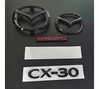 HAHYHL Emblema para Mazda CX-30 2019-2025,Negro Rejilla Delantera Maletero Trasero Repuesto Insignia Adhesivos Letras ABS Logotipo Pegatina Decoración Accesorios Exterior Coche,All