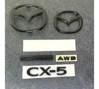 HAHYHL Emblema para Mazda CX-5 2021 2022 2023 2024 2025,Negro Rejilla Delantera Maletero Trasero Repuesto Insignia Adhesivos Letras ABS Logotipo Pegatina Decoración Accesorios Exterior Coche,All